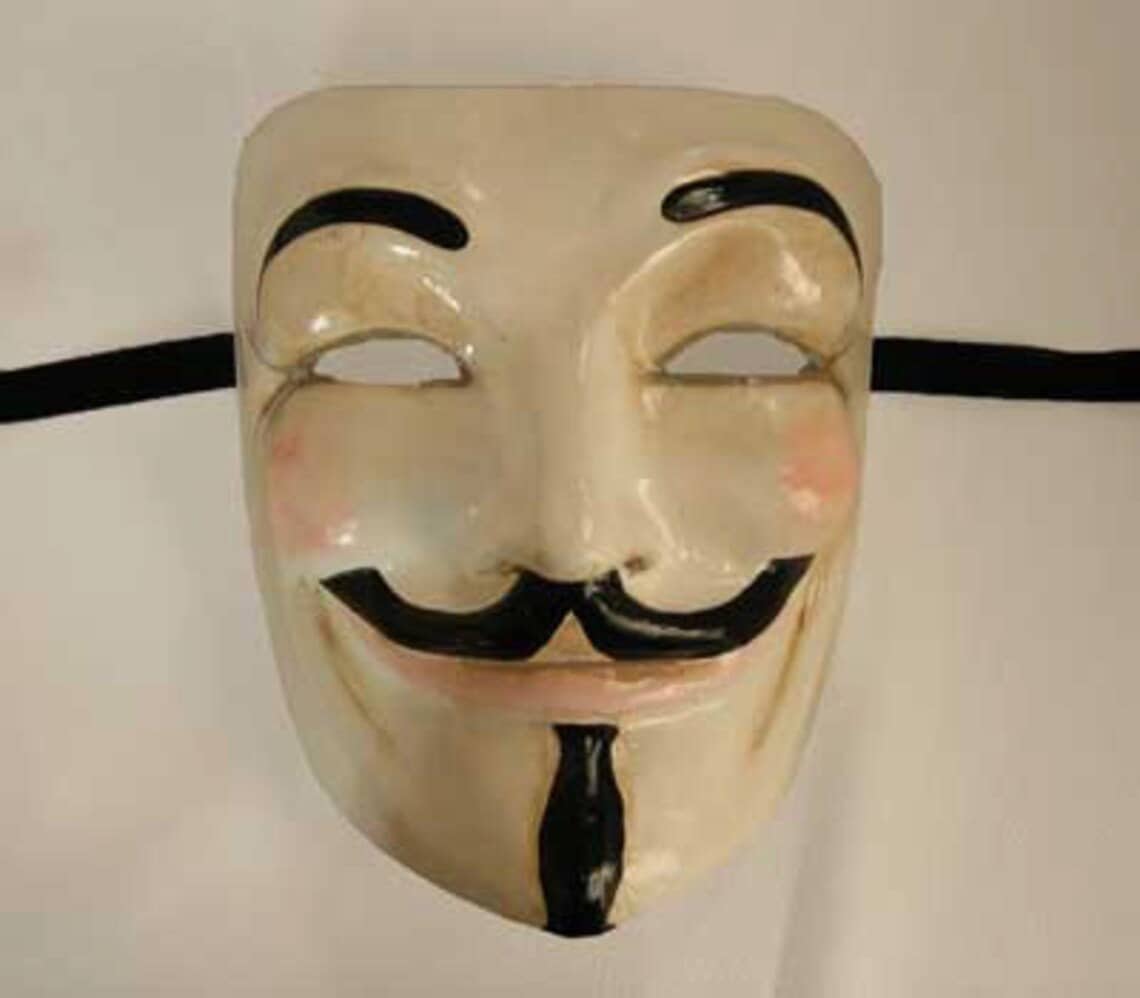 V for Vendetta Mask, Anonymous Mask, Guy Fawkes Mask - M136