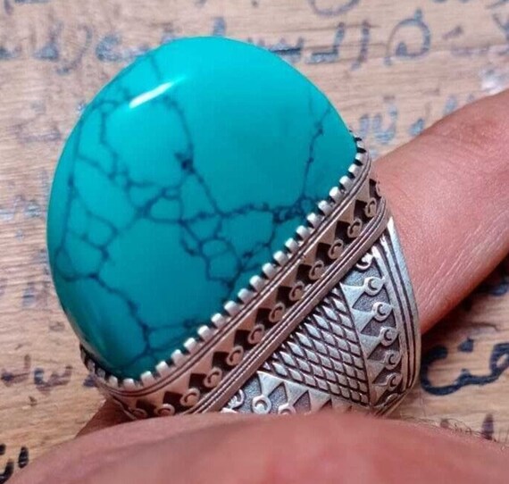 Spiritual Ring Turquoise Ring خاتم فيروز حسيني نيشابوري رزاقي Etsy
