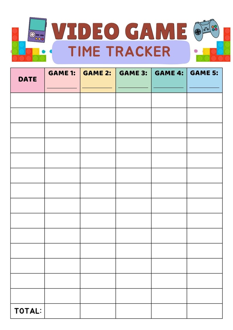 Printable Kids SCREENTIME, CHORE &amp; EXERCISE Chart. Introduce Screen ...