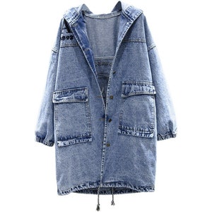 Denimjacka ny vinterjeansjacka i tyg i anpassad storlek