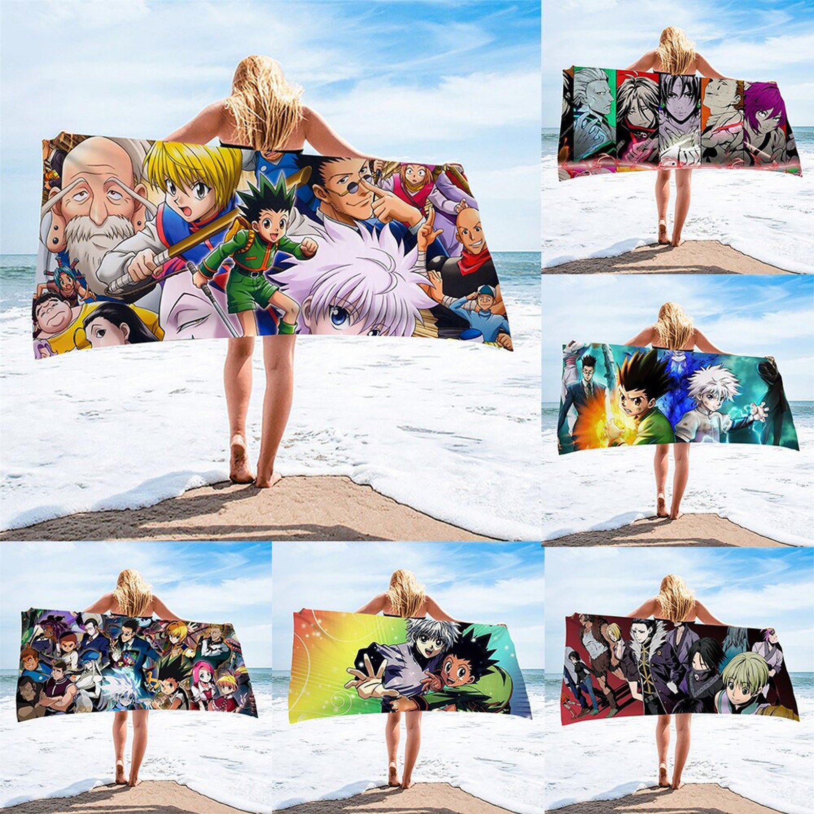 Custom Anime Beach Towel Custom Size Design Towel Stylish Gift Etsy