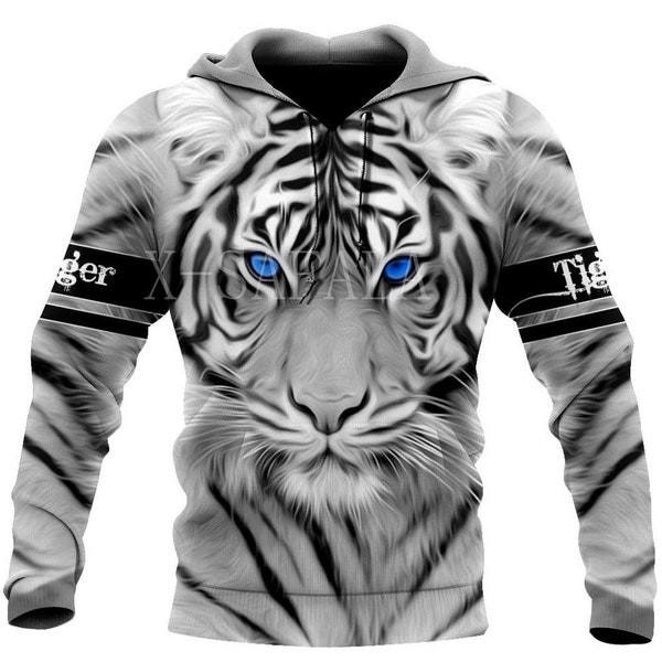 White tiger hoodie new custom size hooded hoodie cloth winter summer unisex Hoodie