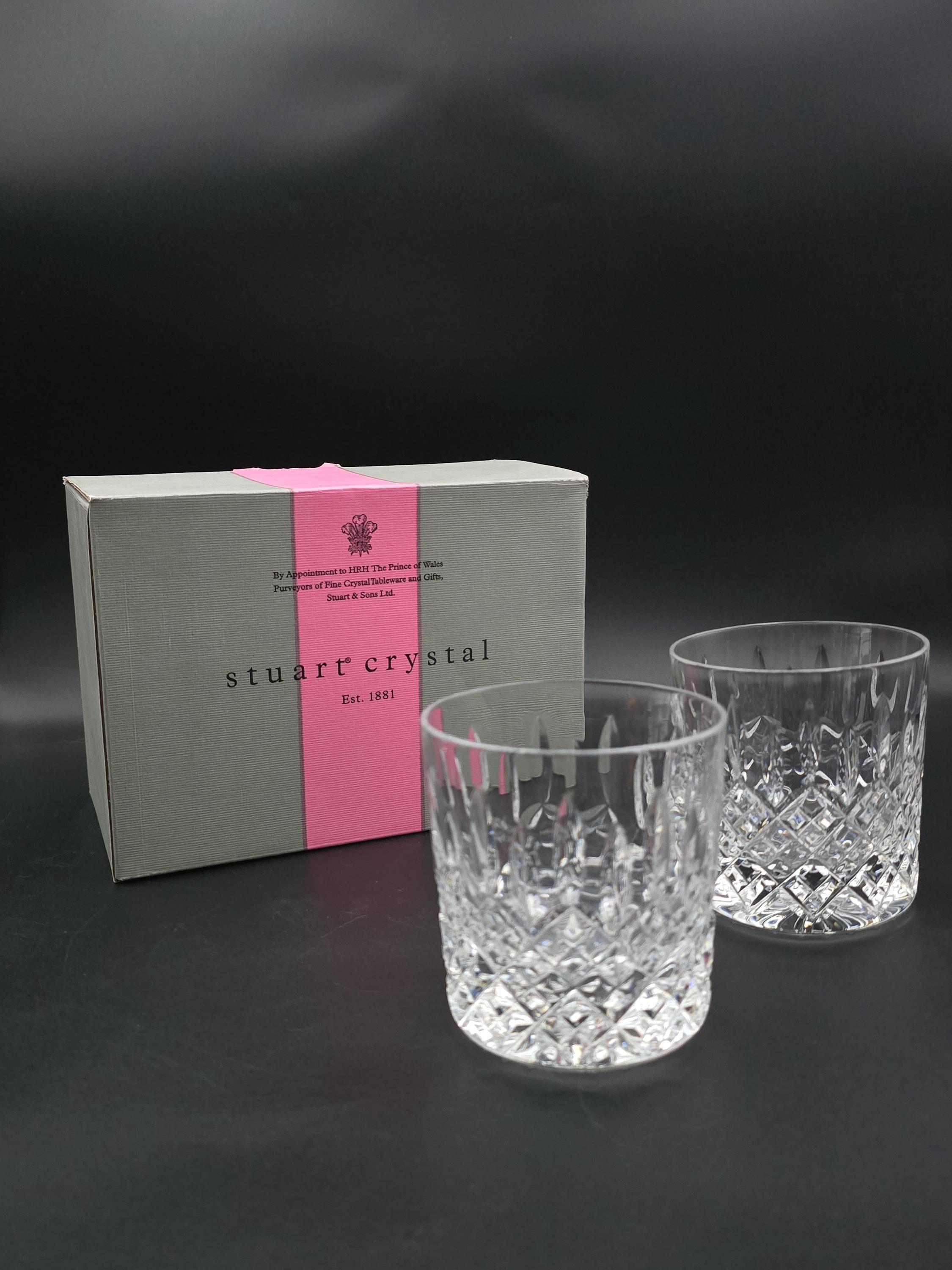 ランガムLANGHAMクリスタルガラス.アートボールとワイングラスイギリス