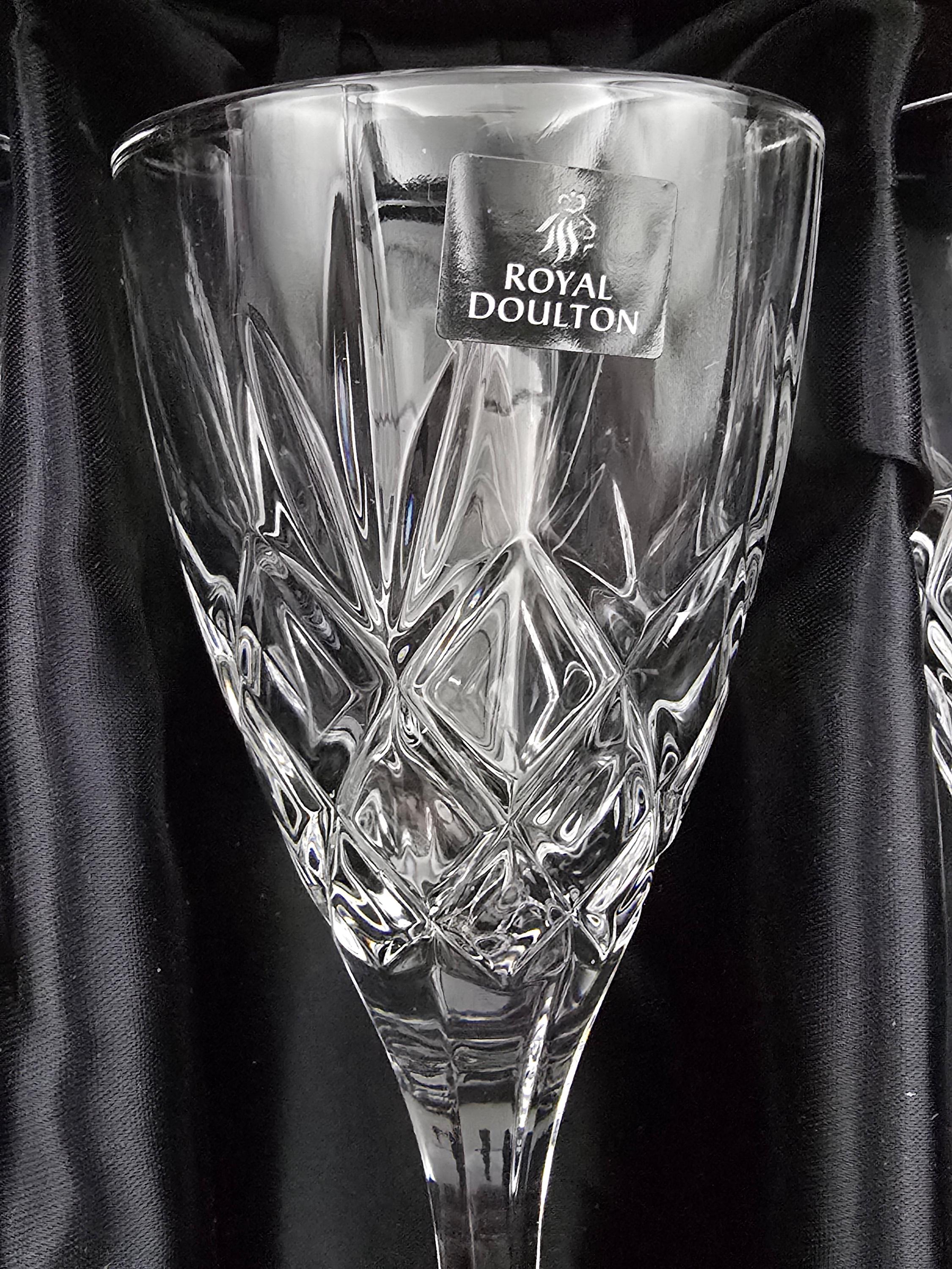 ロイヤルドルトン カンタベリーパターンクリスタルワイングラス6個