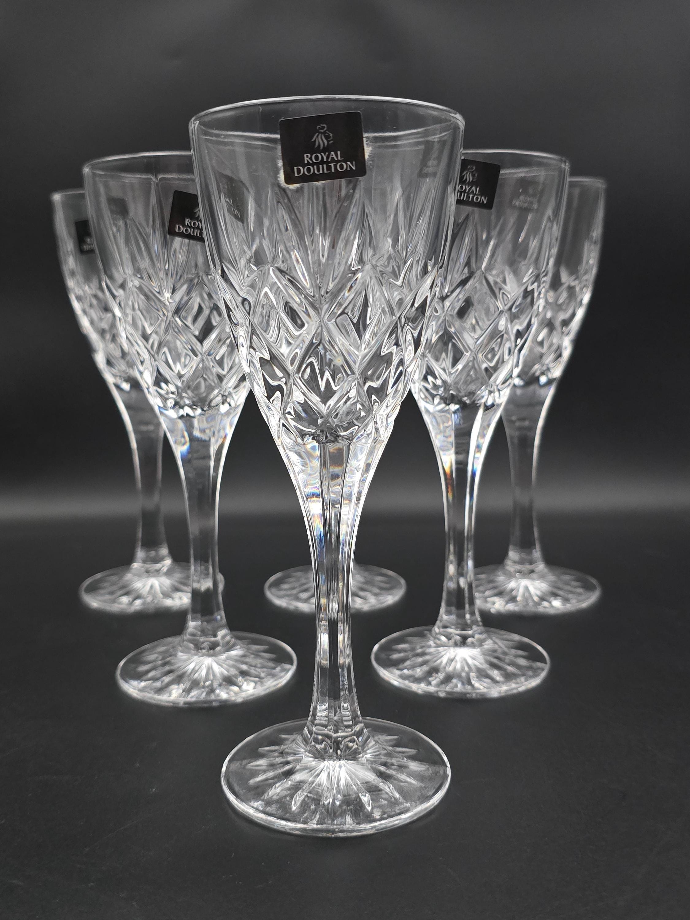 ロイヤルドルトン カンタベリーパターンクリスタルワイングラス6個