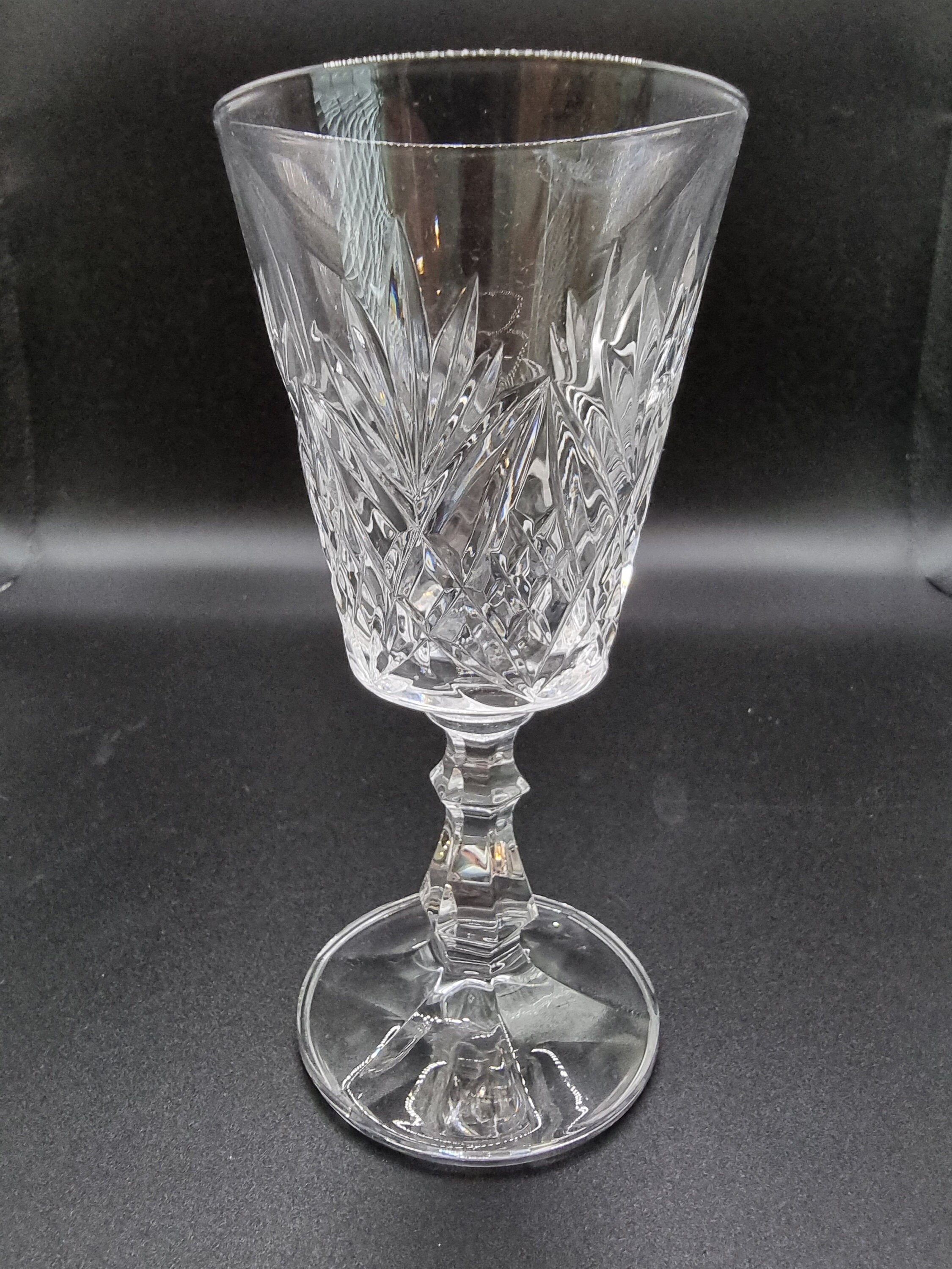 Majestic Gifts Inc. Crystal Water/ Wine Goblet Set/6 with Frosted Design-Made in Europe - Set of 6