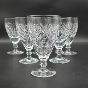 Set of 6 Royal Doulton Georgian Pattern Crystal Sherry or Liqueur Glasses 150ml