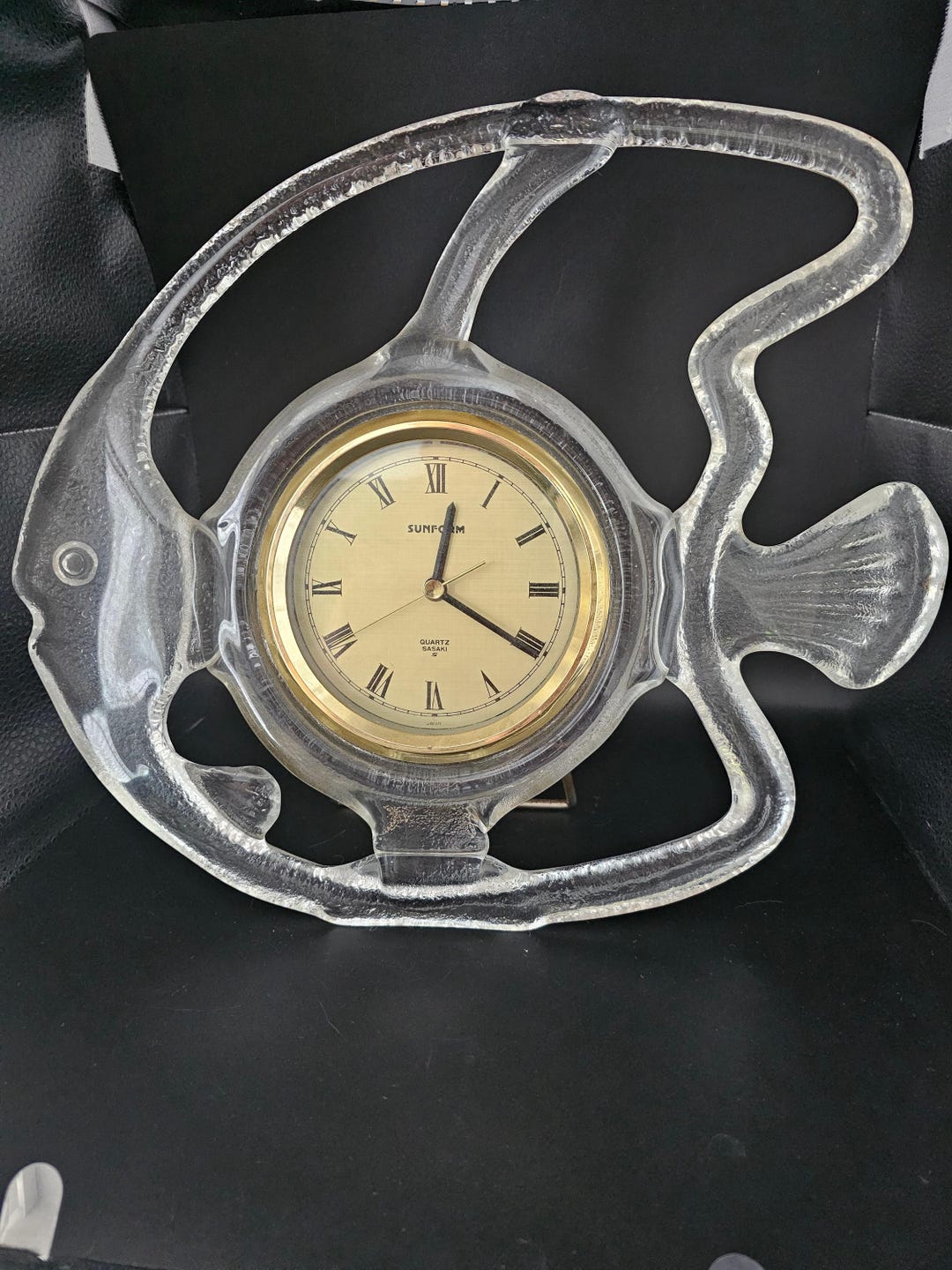 Sasaki Japanese Crystal Fish Clock: Sunform Quartz Mantle Clock