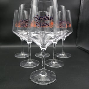 Set di 6 bicchieri in cristallo Ramazzotti Aperitivo Rosato. 550 ml 22,5 cm di altezza