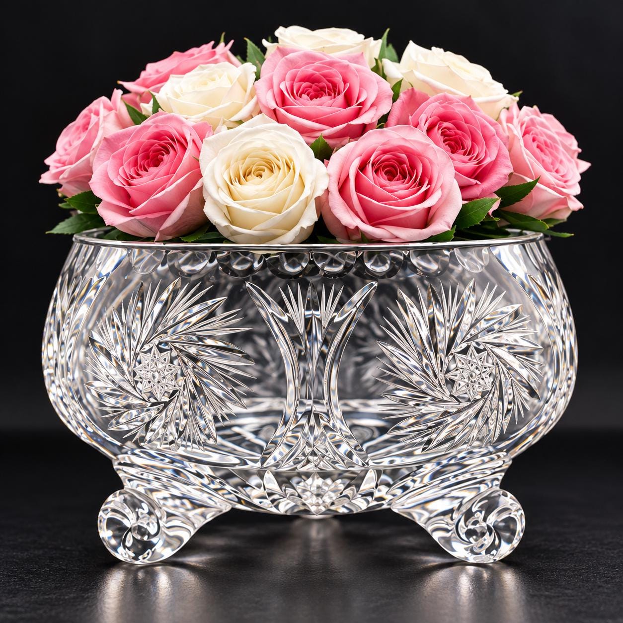 Crystal Rose Bowl With Frog - Etsy