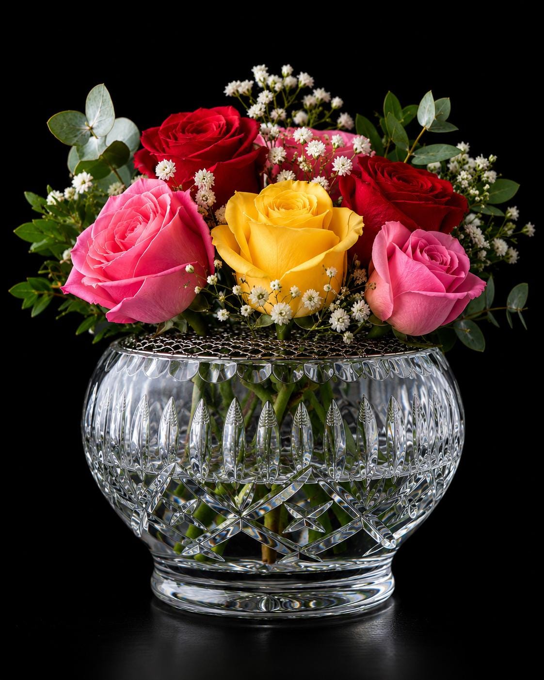 Crystal Rose Bowl With Frog - Etsy