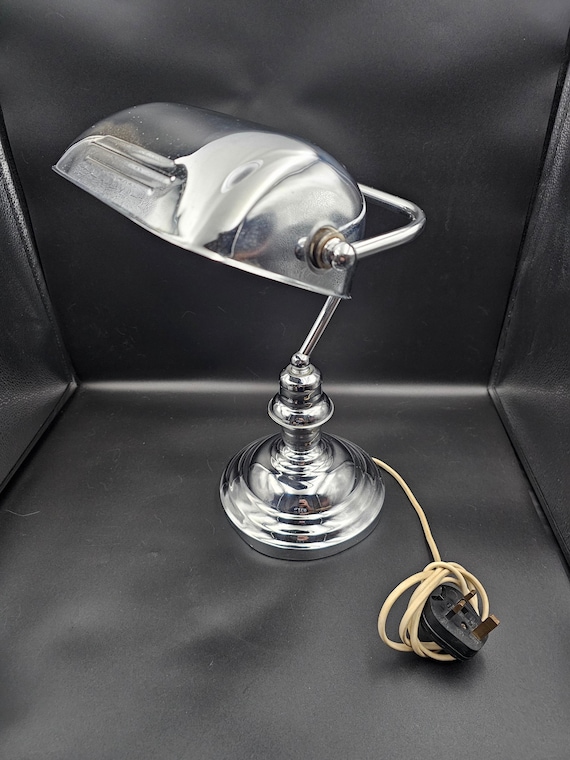 Chrome Bankers Lamp Desk Lamp Fully