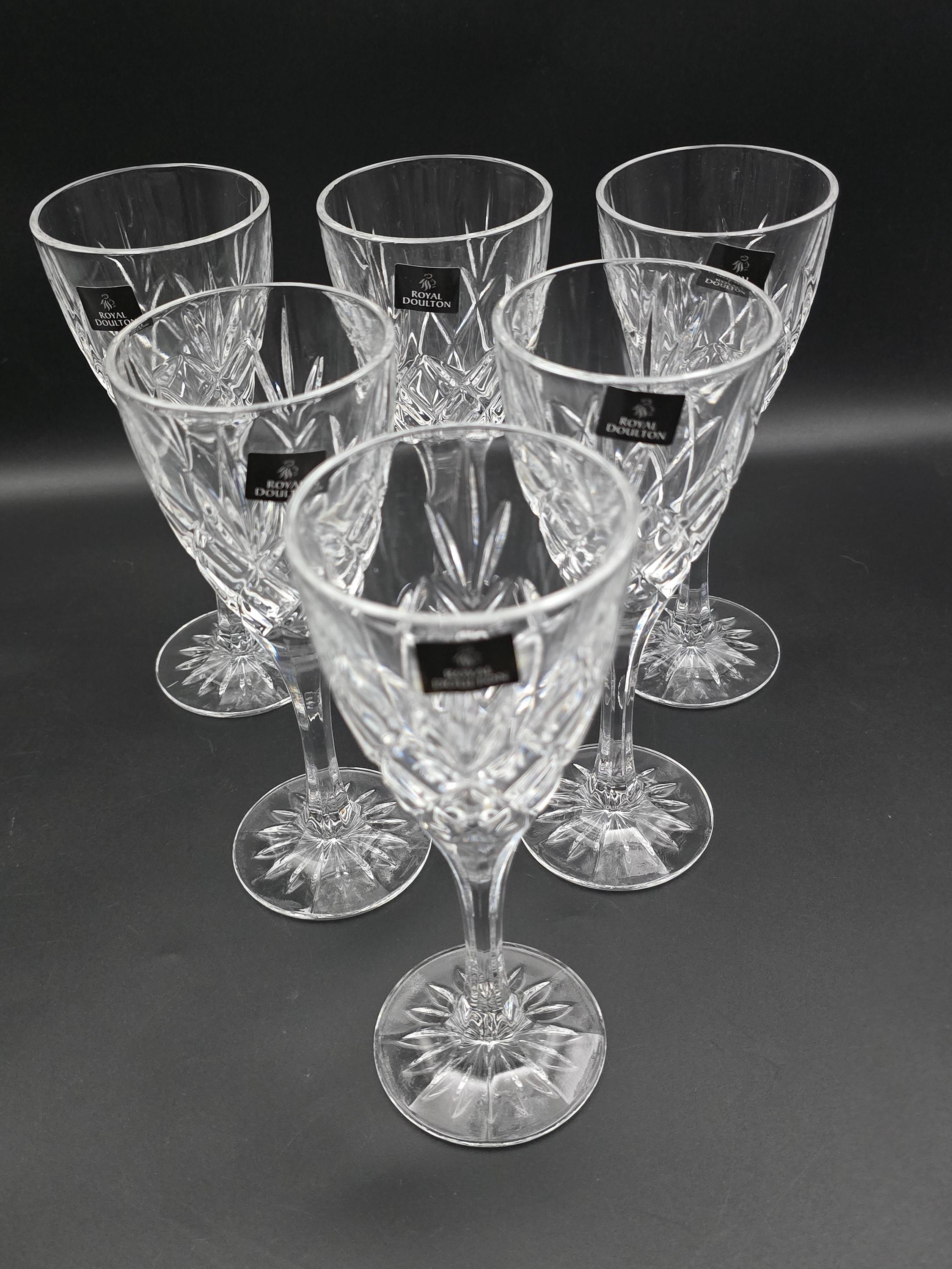 ロイヤルドルトン カンタベリーパターンクリスタルワイングラス6個
