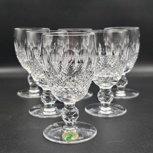 Waterford Colleen Pattern Irish Crystal shot glasses, vintage cut glass liqueur glasses, Waterford Barware. 120ml