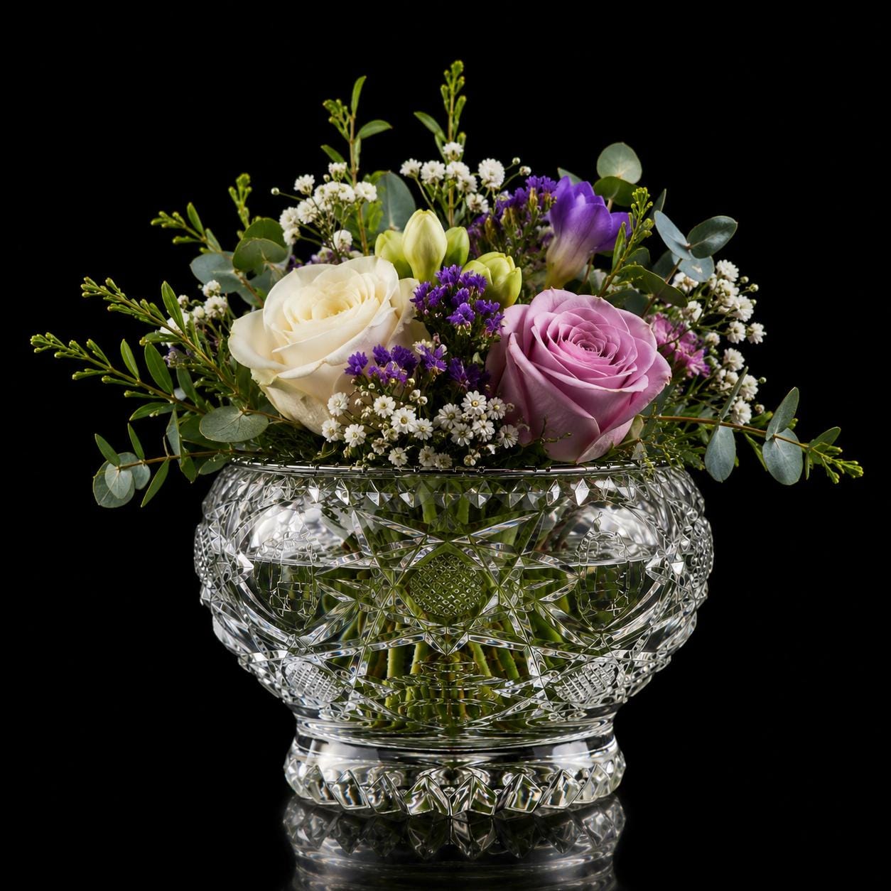 Vintage Glass Rose Bowl - Etsy UK