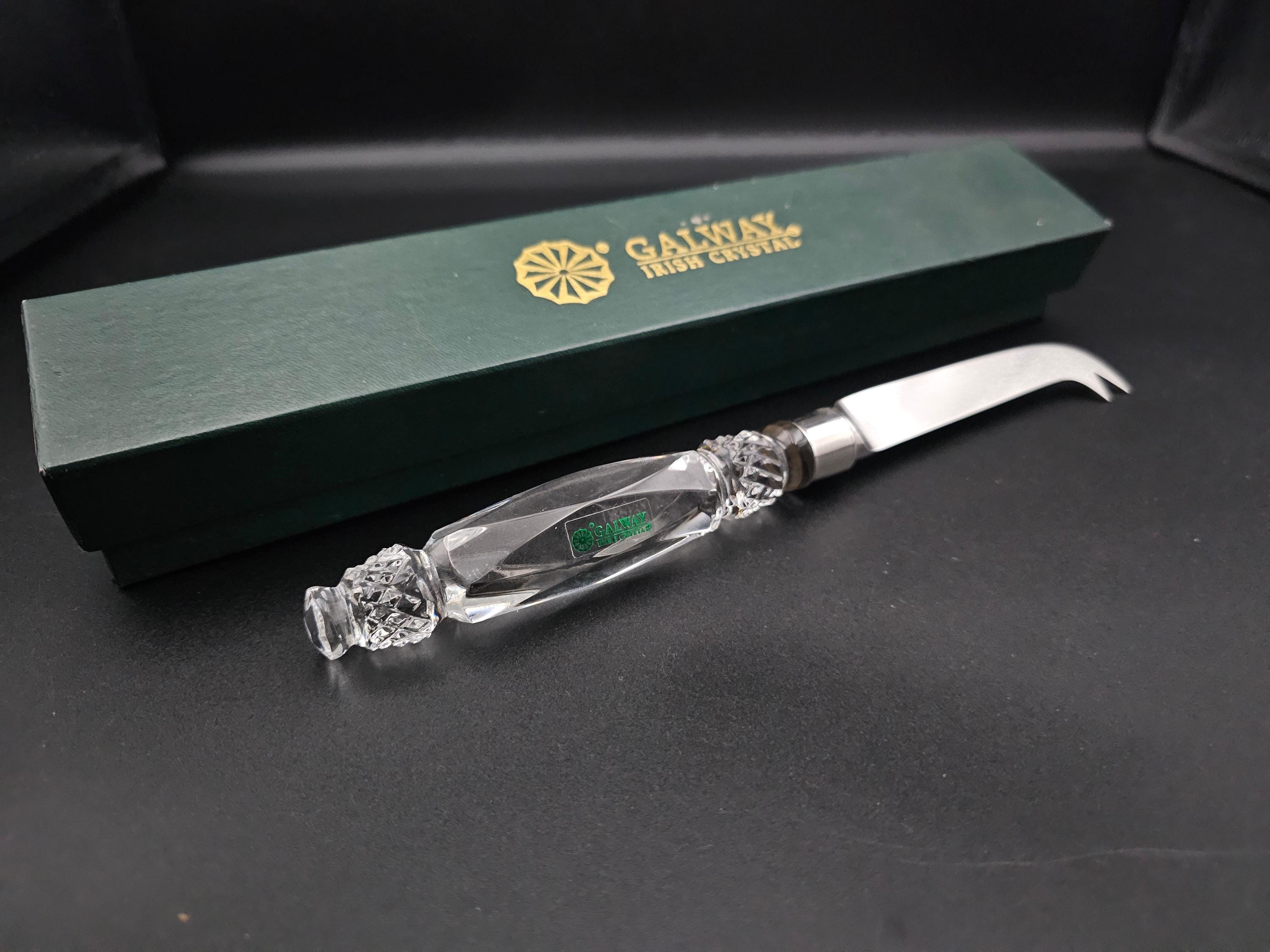 ＧＡＬＷＡＹ　ＩＲＩＳＨ　ＣＲＹＳＴＡＬ Galway Irish Crystal Cheese Knife. Boxed - Etsy