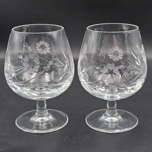 Beautiful pair of Crystal Brandy Cognac glasses 12oz