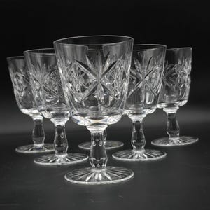 Set of 6 Bohemia Crystal Wine Glasses – 250ml, 14.5cm – Star Base, Teardrop Stem – Czech Cut Crystal in Box
