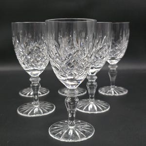 Set of 6 Edinburgh Crystal Balmoral Pattern Crystal wine glasses. 200ml. 15.5cm tall.