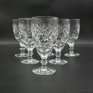 Set of 6 Royal Doulton Georgian Pattern Crystal Liqueur or Sherry glasses. 100ml