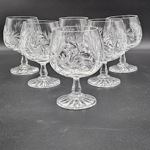 Set of 6 brandy or Cognac Crystal glasses 7oz