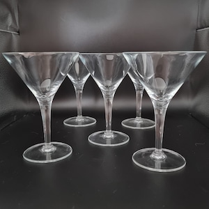 Beautiful Vintage set of 5 Crystal cocktail glasses