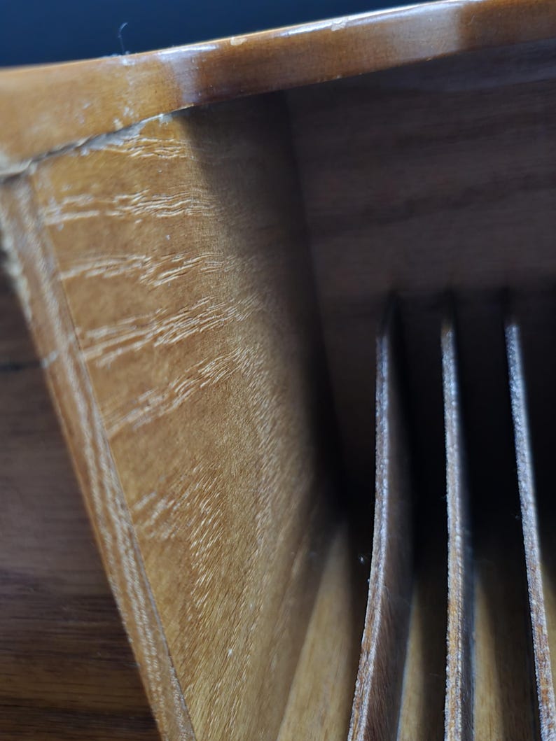 Vintage Wooden Rotating CD Rack Teak Style Carousel Desk Storage 28 ...