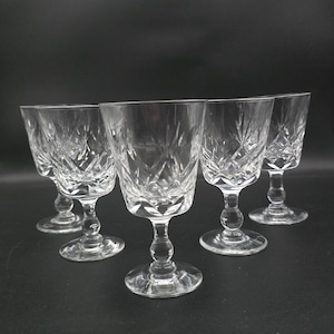 Royal Brierly set of 5 small Vintage Crystal sherry or Port glasses