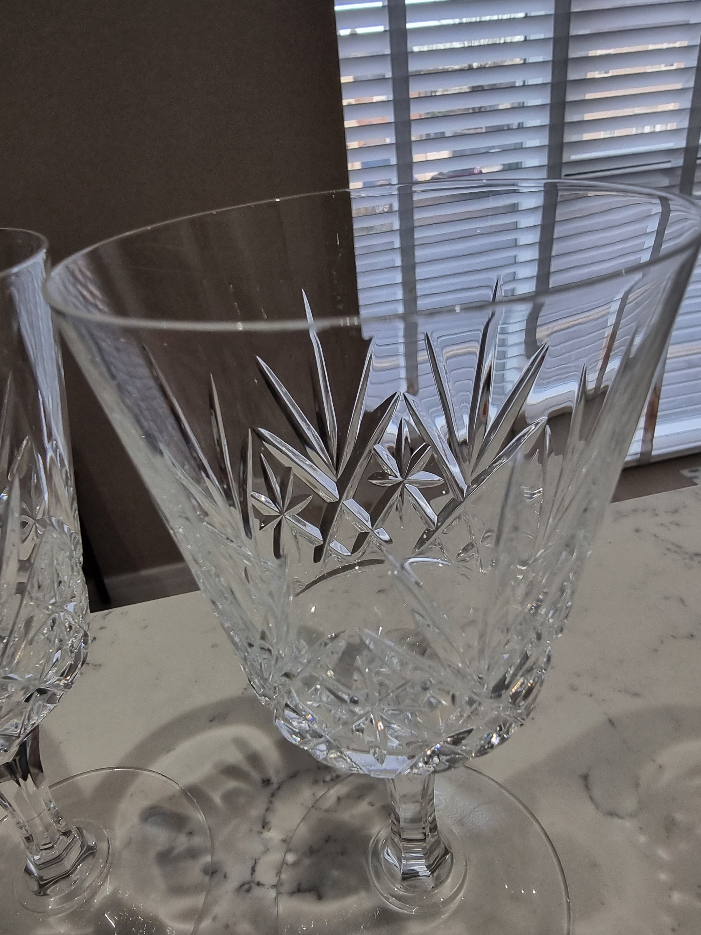 Beautiful Pair of Large Crystal Wine Glasses Etsy UK