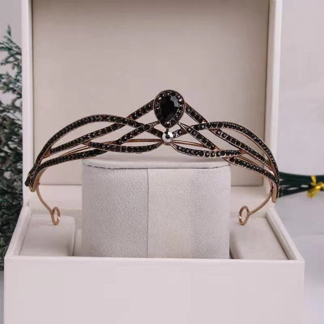 Black Tiara Wedding Tiarabridal Tiarawedding Etsy