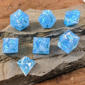 The Bright Queen | Handmade Resin Sharp Dice Set | 7 piece Polyhedral Dice Set | Critical Role | D&D | TTRPG