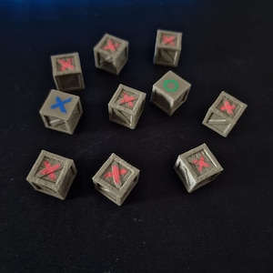 Painted Zombicide Black Plague objective tokens -zombicide undead or alive -zombicide Green horde -zombicide objective boxes