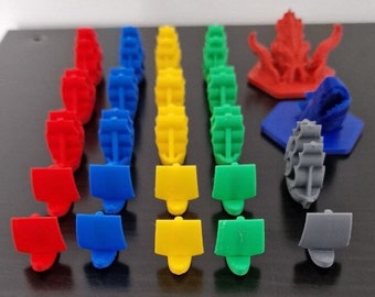 Sea of Thieves: Voyage of Legends Ship Tokens - Ship and Kraken Figures for Sea of Thieves Voyage of Legends - Megalodon and Kraken