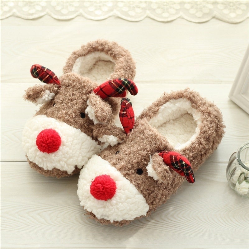 Reindeer Slippers - Etsy