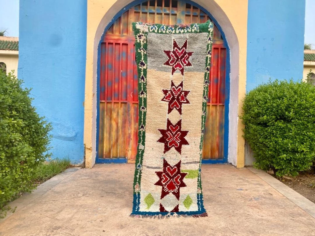 Vintage Runner Boujaad Rug_vintage Boujaad Runner_berber Style Etsy