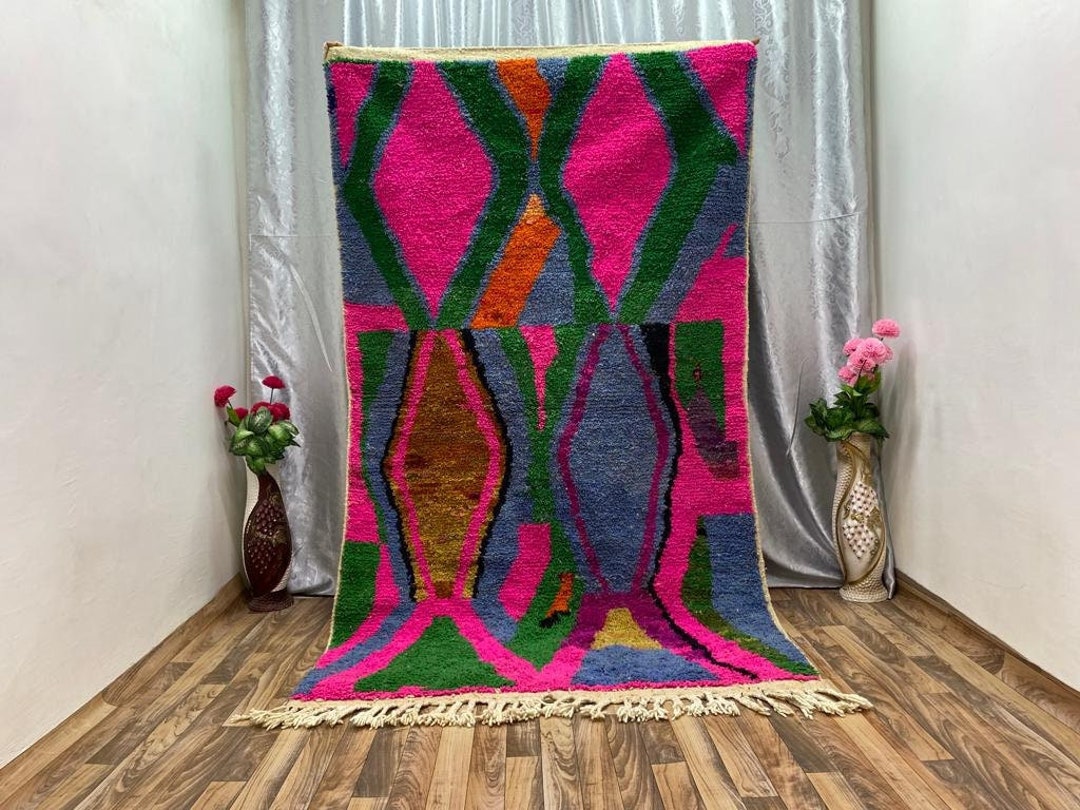 Pink and Green Floor Rugs Aesthetic Green Bedroom Rug Etsy