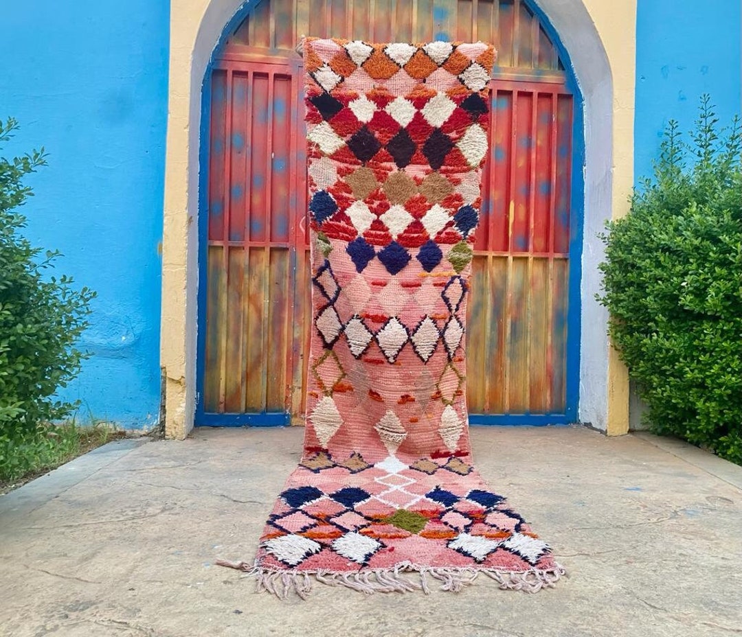 Vintage Runner 10.3X2.7, Vintage Moroccan Runner Rug, Berber Hallway