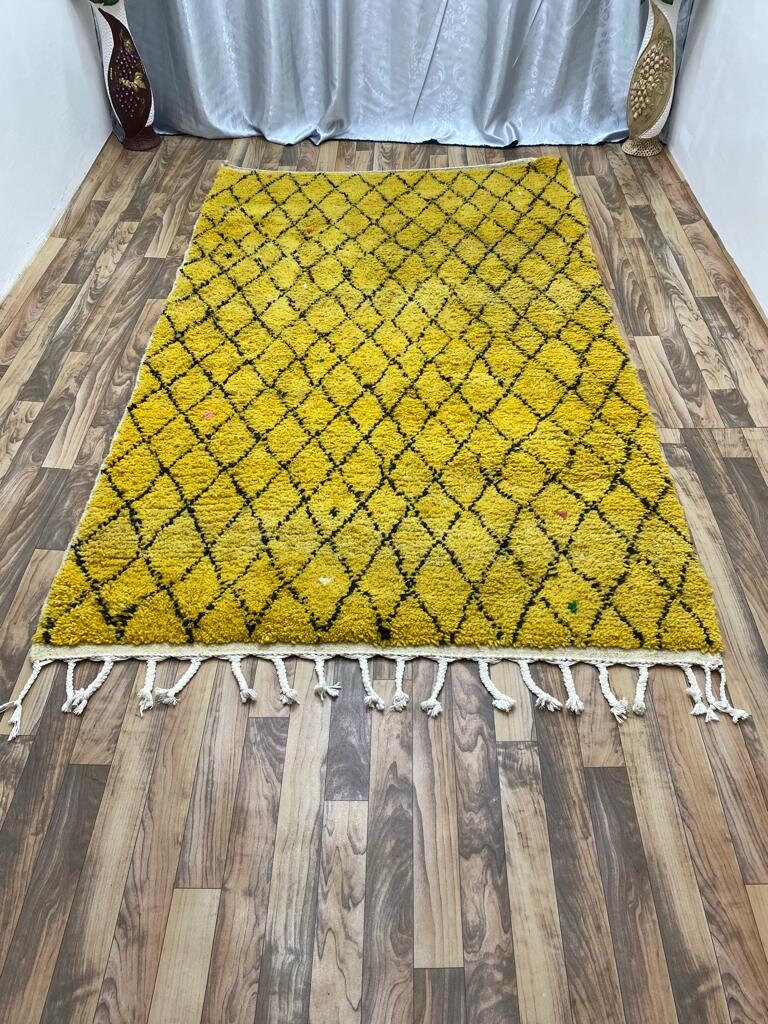 Moroccan Rug Yellow Custom Made Rugs Yellow Wool Rug Custom Etsy