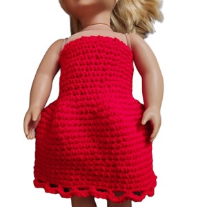Medium Length Strapless Crocheted Doll Dress for 18 inch Dolls, Doll Clothes, Doll Accessories, Personalized Gifts