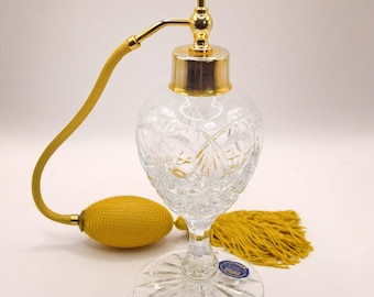Vintage Thomas Webb Cut Crystal Perfume Atomizer - Original Box - Stourbridge, England.