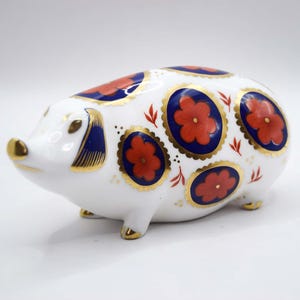 Royal Crown Derby Pig - Etsy UK