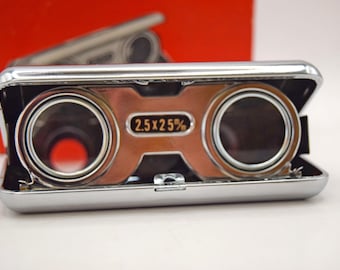 Vintage Japanese Folding Pocket Binoculars 1950s 2.5 x 25mm