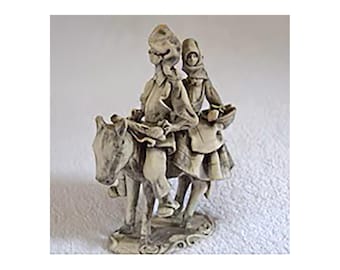 RARE Vintage Ceramiche Stelio Mola Cagliari Pareja en un burro