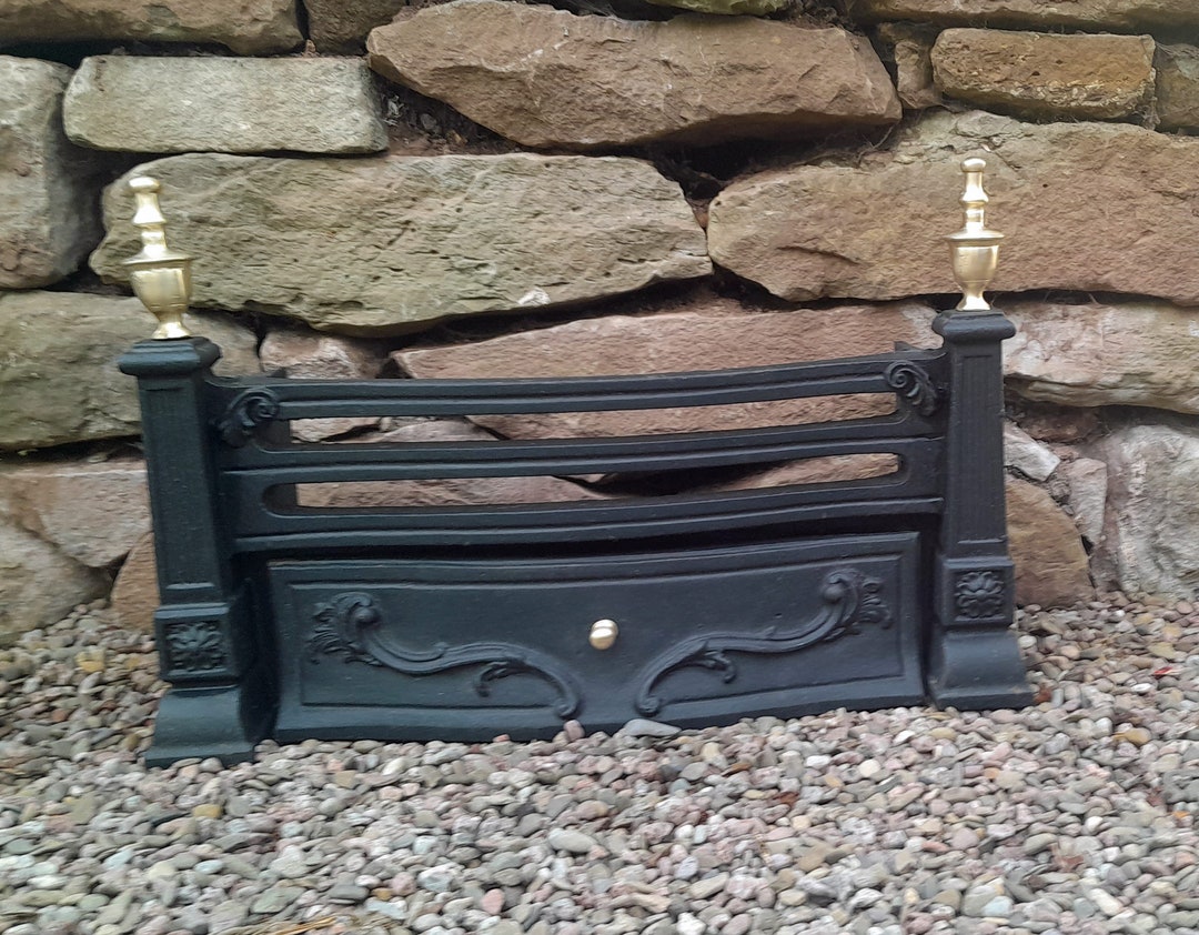 Victorian Cast Iron and Brass Fire Grate Front C1890's Etsy