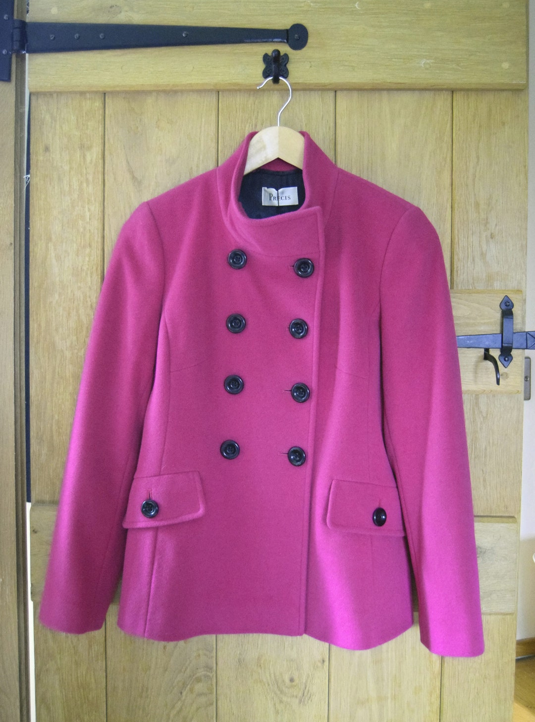 Precis Magenta Pink Cashmere/wool Blend Double Breasted Vintage Coat Jacket  8-10 (UK)