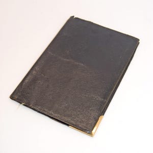 Vintage französische SaintYves Ledermens Slim Fold Brieftasche, Schwarz