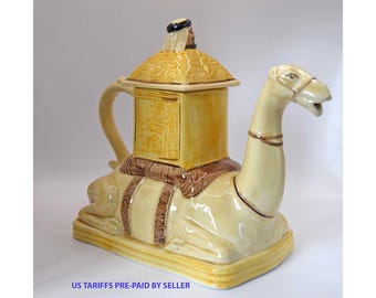 TONY WOOD / Camel Vintage Novelty Collectable China TEAPOT c1980