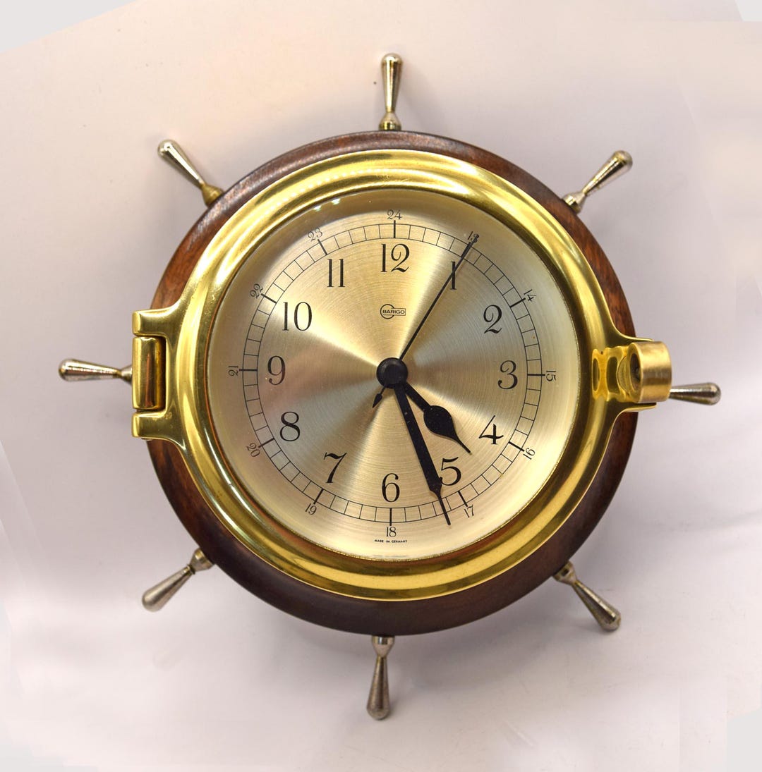 Barigo Brass Ships Quartz Wheel Clock - Etsy