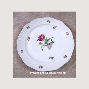 Rare Large HEREND Porcelain Tulip Design Platter Charger  1940s