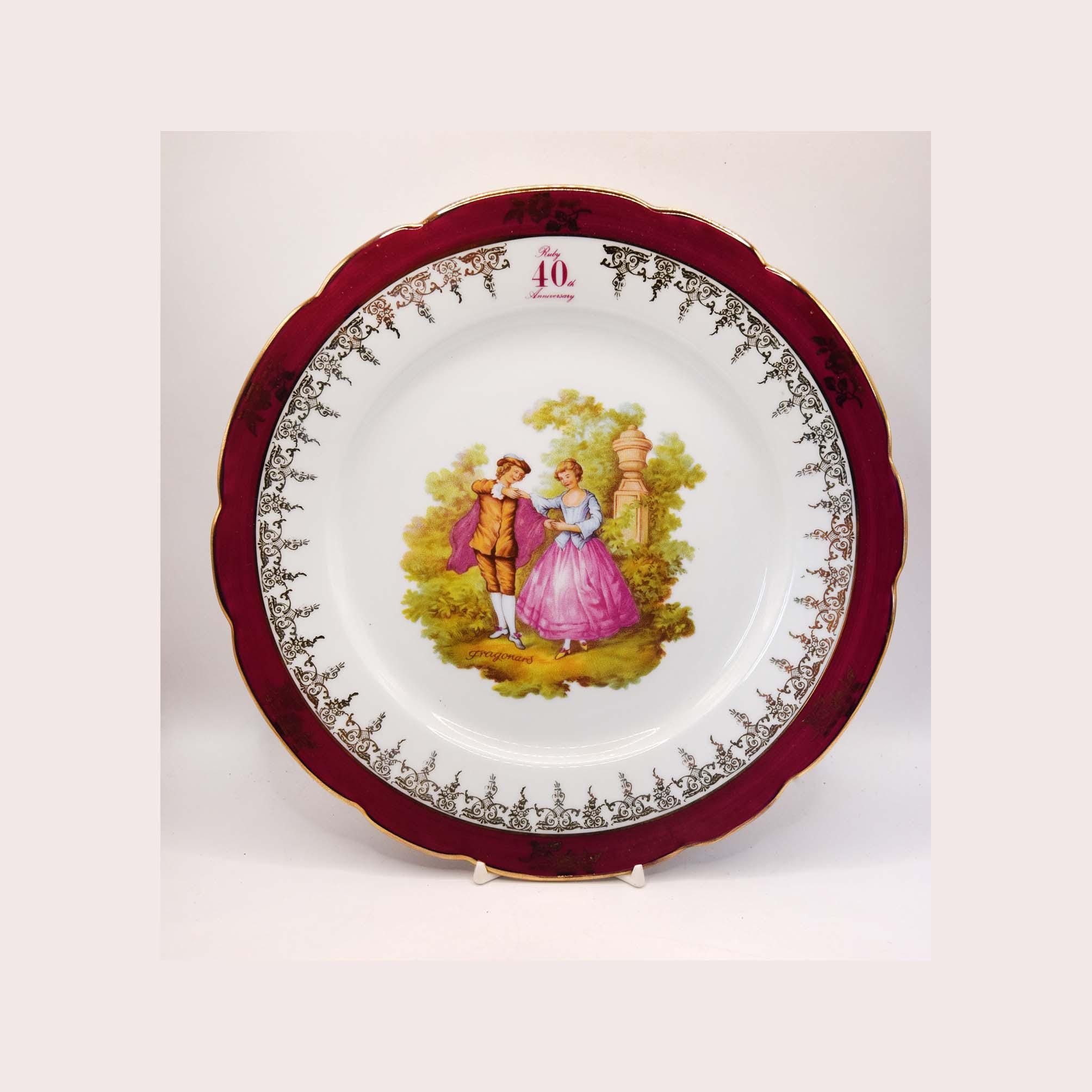 Ruby Anniversary Plate - Etsy